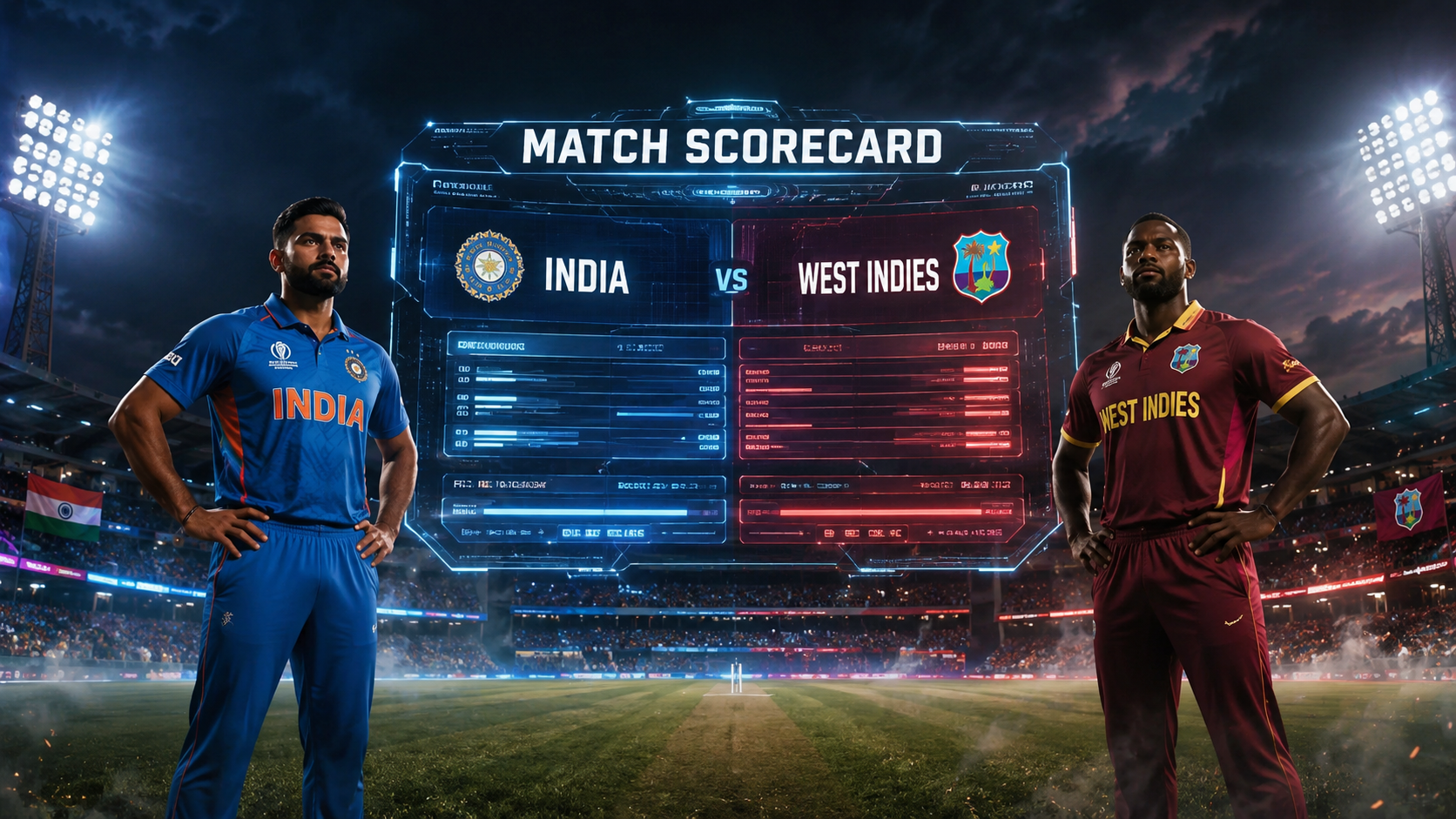India National Cricket Team Vs West Indies Cricket Team Match Scorecard